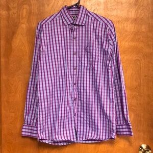Cutter & Buck Men’s Casual Checkered Long Sleeve Shirt / Egyptian Cotton, Size M
